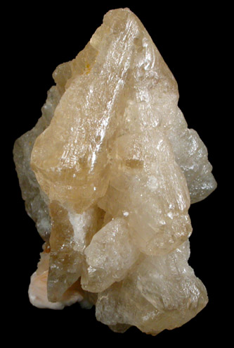 Wulfenite on Cerussite from Ahouli Mines, Aouli, 7 km northeast of Mibladen, Zeida-Aouli-Mibladen belt, Midelt Province, Morocco