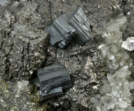 Bournonite, Sphalerite, Galena, Pyrite, Quartz from Baia Sprie (Felsbnya), Maramures, Romania