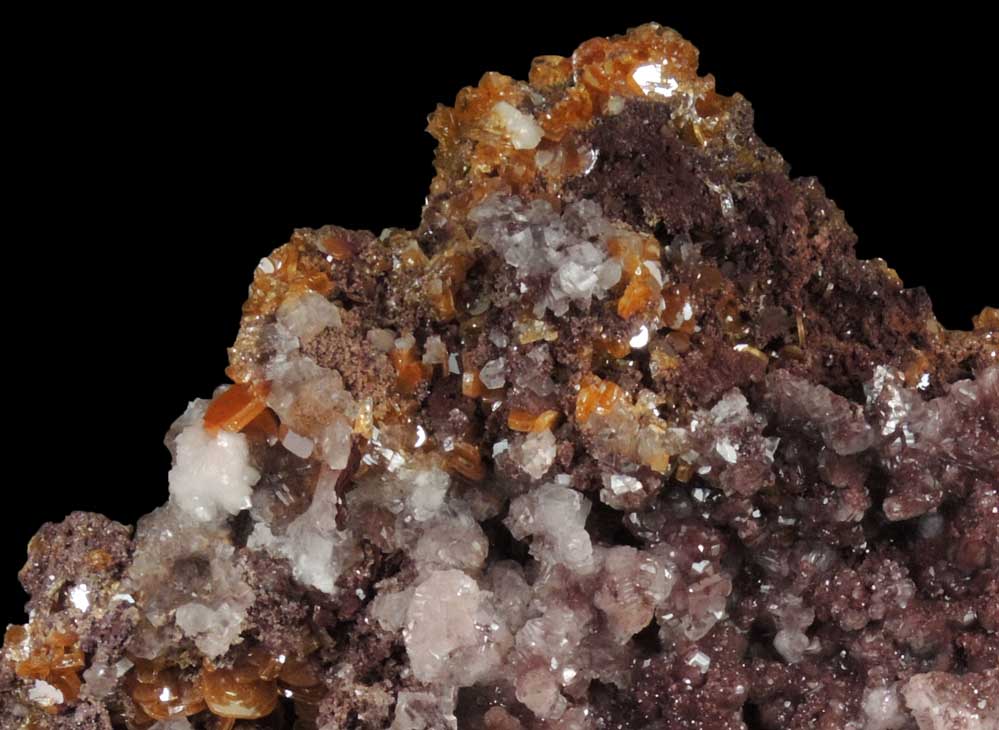 Wulfenite, Mimetite, Willemite from Ahumada Mine, Sierra de Los Lamentos, Chihuahua, Mexico