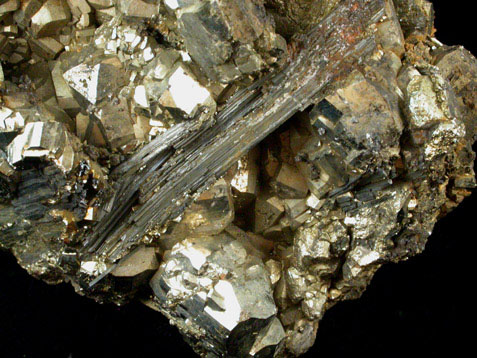 Stibnite and Pyrite from Santa Rite Mine, Zacatecas, Mexico