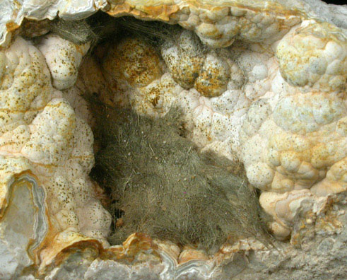 Millerite from Ollie Quarry, Keokuk County, Iowa