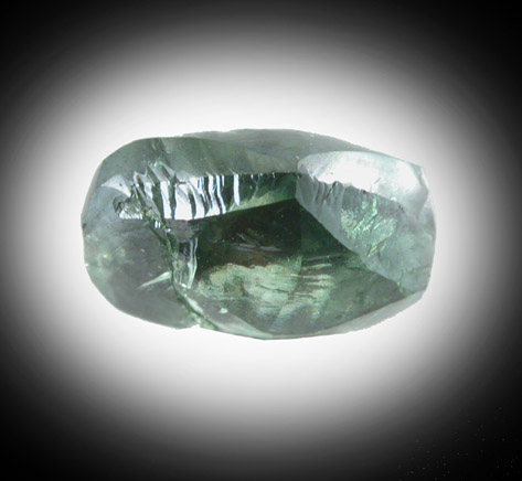 Diamond (1.63 carat green macle, twinned crystal) from Orapa Mine, south of the Makgadikgadi Pans, Botswana