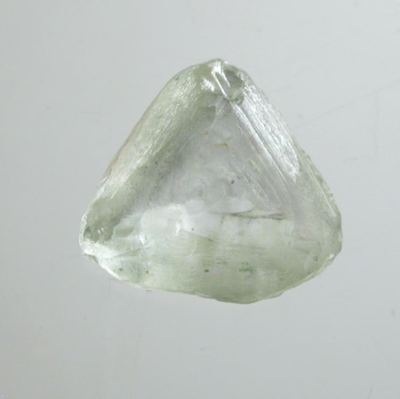 Diamond (0.64 carat pale green macle, twinned crystal) from Roraima Mine, Roraima (near the Venezuela border), Brazil