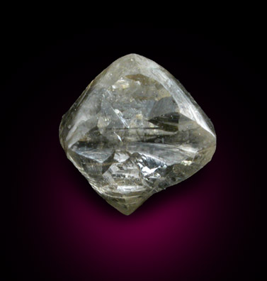 Diamond (1.09 carat octahedral crystal) from Mirny, Republic of Sakha (Yakutia), Siberia, Russia