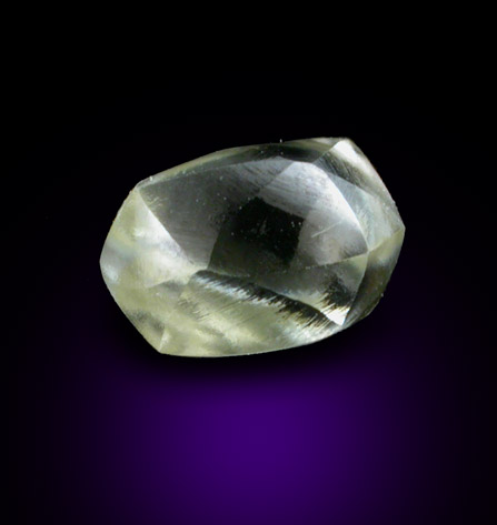Diamond (1.20 carat yellow dodecahedral crystal) from Premier Mine, Guateng Province (formerly Transvaal), South Africa