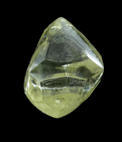 Diamond (1.30 carat yellow octahedral crystal) from Orapa Mine, south of the Makgadikgadi Pans, Botswana
