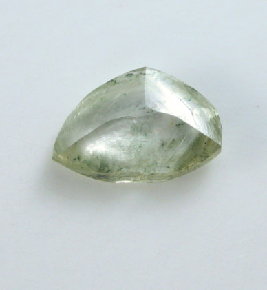 Diamond (0.28 carat flat green crystal) from Orapa Mine, south of the Makgadikgadi Pans, Botswana