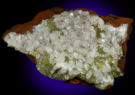 Calcite on Adamite from Mina Ojuela, Mapimi, Durango, Mexico