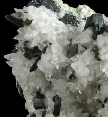Chalcocite on Calcite from Bristol Copper Mine, Bristol, Hartford County, Connecticut