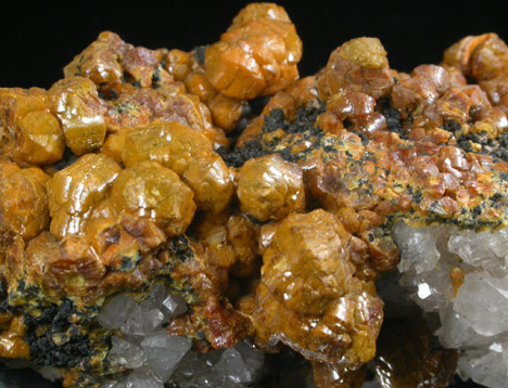 Mimetite var. Campylite with Coronadite and Quartz from Dry Gill Mine, Caldbeck Fells, Cumbria, England
