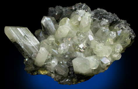 Anglesite on Galena from Touissit Mine, 21 km SSE of Oujda, Jerada Province, Oriental, Morocco