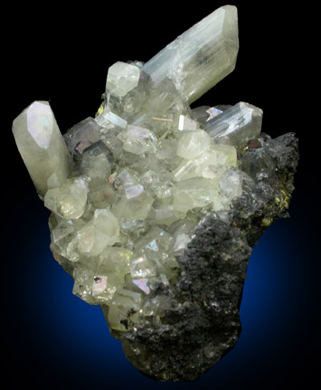 Anglesite on Galena from Touissit Mine, 21 km SSE of Oujda, Jerada Province, Oriental, Morocco