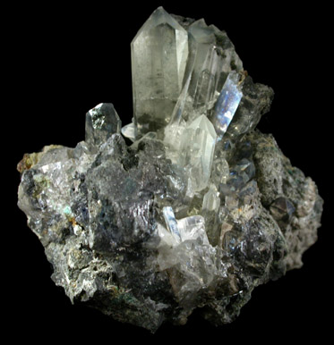 Anglesite on Galena from Touissit Mine, 21 km SSE of Oujda, Jerada Province, Oriental, Morocco