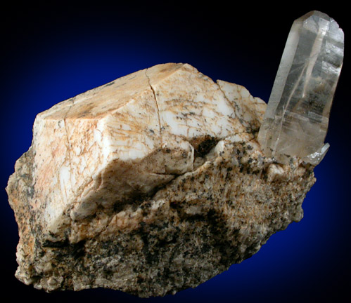 Quartz on Microcline from Ardmore, Lower Merion Township, Montgomery County, Pennsylvania