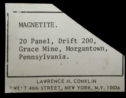 Magnetite from Grace Mine, 20 Panel, Drift 200, Morgantown, Berks County, Pennsylvania