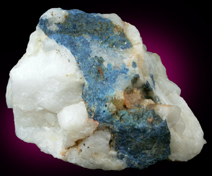 Lazulite in Quartz from Champion Mine, 6 km WSW of White Mountain Peak, White Mountains, Mono County, California