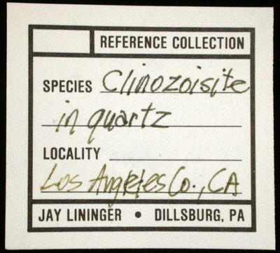 Clinozoisite on Quartz from Los Angeles County, California