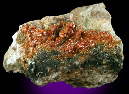 Vanadinite with Mottramite from J.C. Holmes Claim, Patagonia, Santa Cruz County, Arizona