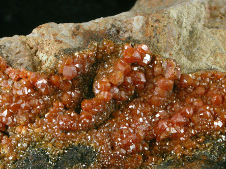 Vanadinite with Mottramite from J.C. Holmes Claim, Patagonia, Santa Cruz County, Arizona