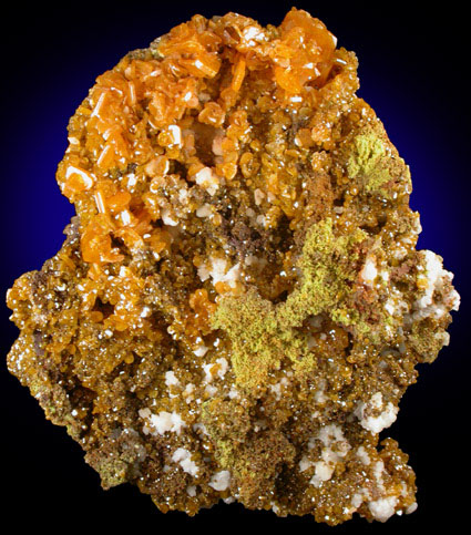 Wulfenite, Mimetite, Calcite from San Francisco Mine, Cerro Prieto, Cucurpe, Sonora, Mexico