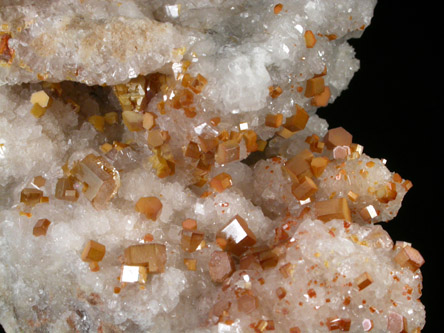 Vanadinite on Quartz from Apex Mine, San Carlos, Manuel Benavides, Chihuahua, Mexico