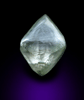 Diamond (0.80 carat pale-green octahedral crystal) from Vaal River Mining District, Northern Cape Province, South Africa
