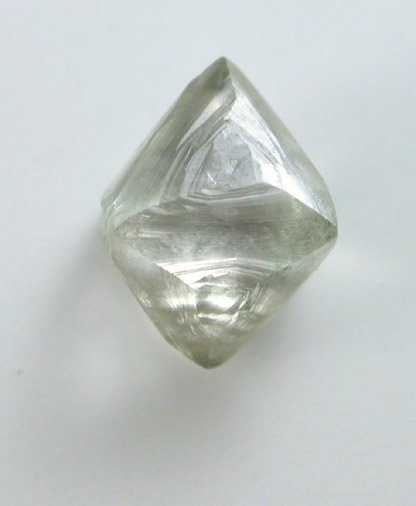 Diamond (0.80 carat pale-green octahedral crystal) from Vaal River Mining District, Northern Cape Province, South Africa