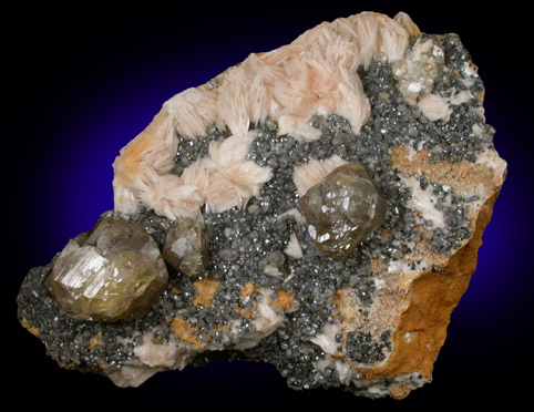 Cerussite with Barite from Mibladen, Haute Moulouya Basin, Zeida-Aouli-Mibladen belt, Midelt Province, Morocco