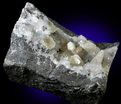 Calcite and Pyrite from Thomaston Dam Railroad Cut, Thomaston, Litchfield County, Connecticut