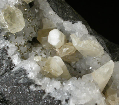 Calcite and Pyrite from Thomaston Dam Railroad Cut, Thomaston, Litchfield County, Connecticut
