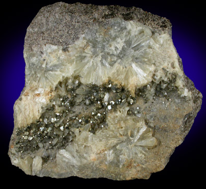 Stilbite with Pyrite from Thomaston Dam Railroad Cut, Thomaston, Litchfield County, Connecticut