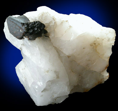 Ferberite on Quartz from Zinnwald-Cínovec District, Erzgebirge, Saxony-Bohemia border region, Germany-Czech Republic