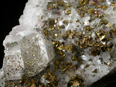 Chalcopyrite on Calcite from St. Joseph Lead Mine, Balmat, St. Lawrence County, New York