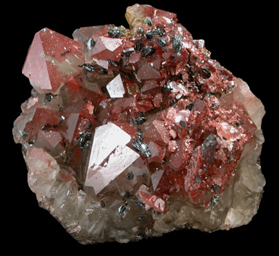 Hematite, Quartz, Calcite from Cleator Moor, West Cumberland Iron Mining District, Cumbria, England