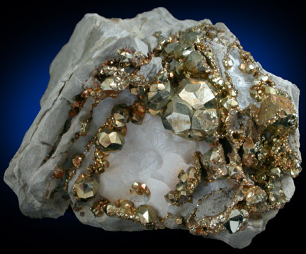 Pyrite - rare diploid crystal form from Duff Quarry, Huntsville, Logan County, Ohio