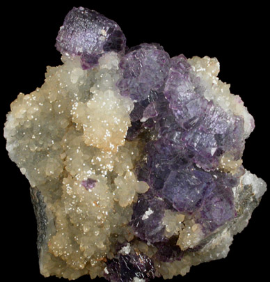 Fluorite on Quartz with Phillipsite from Thomaston Dam Railroad Cut, Thomaston, Litchfield County, Connecticut