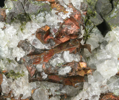 Copper with Epidote from Keweenaw Peninsula Copper District, Michigan