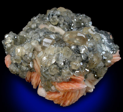 Cerussite on Barite from Mibladen, Haute Moulouya Basin, Zeida-Aouli-Mibladen belt, Midelt Province, Morocco