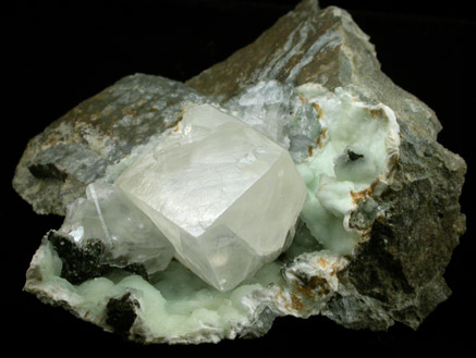 Calcite, Prehnite, Pyrite from Millington Quarry, Bernards Township, Somerset County, New Jersey