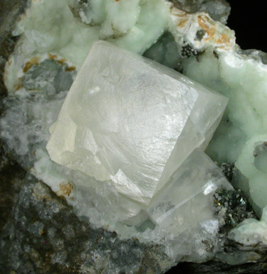 Calcite, Prehnite, Pyrite from Millington Quarry, Bernards Township, Somerset County, New Jersey