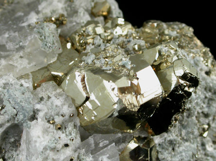 Pyrite in Calcite with Talc from ZCA Mine, Pierrepont, St. Lawrence County, New York
