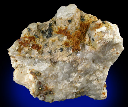 Vivianite on Quartz from Belchertown, Hampshire County, Massachusetts