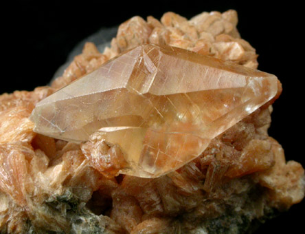 Calcite on Stilbite from McDowell's Quarry, Upper Montclair, Essex County, New Jersey