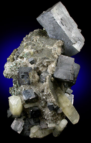 Galena with Calcite from Milliken Mine, Viburnum Trend, Reynolds County, Missouri