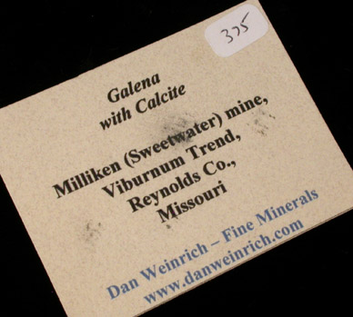 Galena with Calcite from Milliken Mine, Viburnum Trend, Reynolds County, Missouri