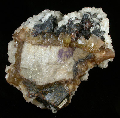 Barite over Fluorite from Cave-in-Rock District, Hardin County, Illinois