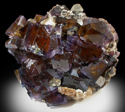 Fluorite with Calcite from Minerva #1 Mine, Cave-in-Rock District, Hardin County, Illinois