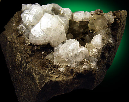 Analcime on Quartz with Calcite from Millington Quarry, Bernards Township, Somerset County, New Jersey