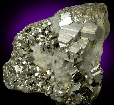 Pyrite in Quartz from Quiruvilca District, Santiago de Chuco Province, La Libertad Department, Peru