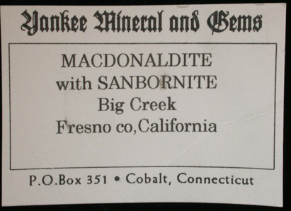 Macdonaldite with Sanbornite from Big Creek, Fresno County, California (Type Locality for Macdonaldite)